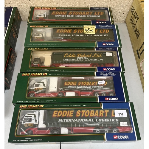 337 - 5 Corgi boxed, Eddie Stobart lorries to include 4 L/E examples