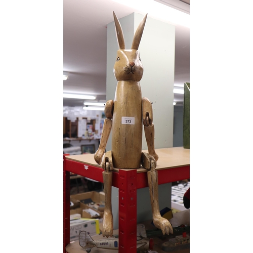 373 - Articulated wooden rabbit figure