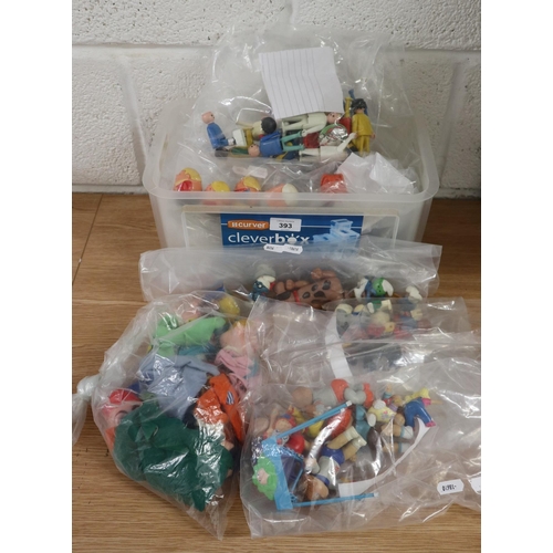 393 - Large collection of figures in sets to include Fisher Price Weebles, Huskey Helpers, Playmobil figur... 