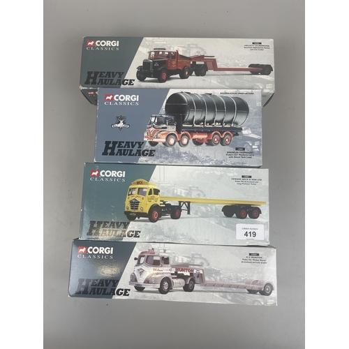 419 - 4 Corgi Classics Heavy Haulage diecast lorries in original boxes