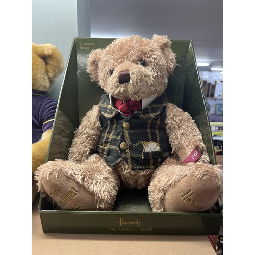 158 - 2 Harrods annual Teddy Bears to include boxed example