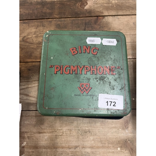 172 - Rare Bing pigmy phone miniature childs gramophone