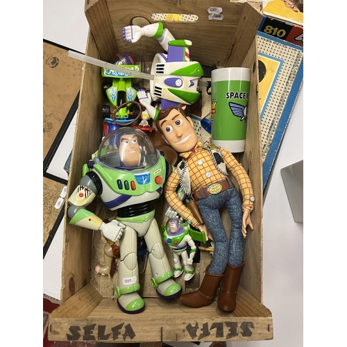 183 - Collection of Toy Story to include a large Woody and Buzz Lightyear