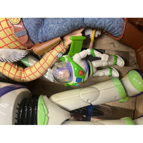 183 - Collection of Toy Story to include a large Woody and Buzz Lightyear