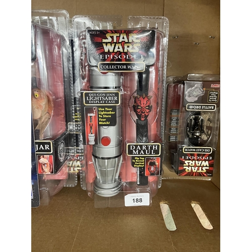 188 - Good collection of Star Wars Episode 1 collectors watches in original sealed packaging together with... 