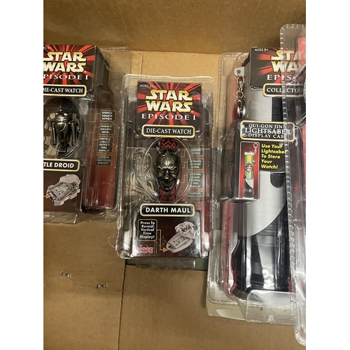 188 - Good collection of Star Wars Episode 1 collectors watches in original sealed packaging together with... 