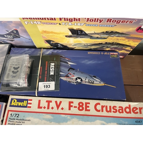 193 - Collection of aircraft models to include Revell AZ model etc