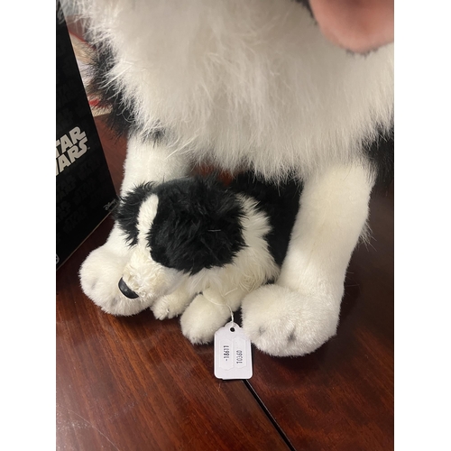 205 - Large Border Collie dog soft toy with a small Collie pup