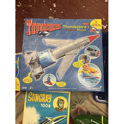 275 - Good collection of Stingray figures and vehicles together with Thunderbird 1 and 2 vehicles