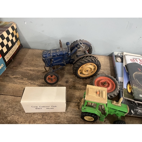 285 - Collection of diecast agricultural vehicles together with books and DVD