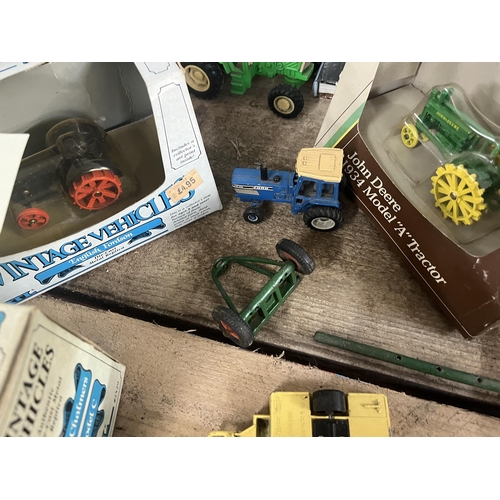 285 - Collection of diecast agricultural vehicles together with books and DVD