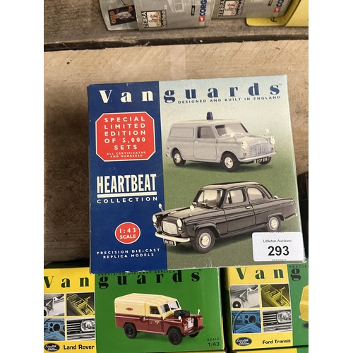 293 - Collection of Vanguards, classic commercial vehicles in original boxes