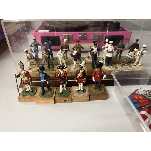 296 - Collection of military figures to include display box