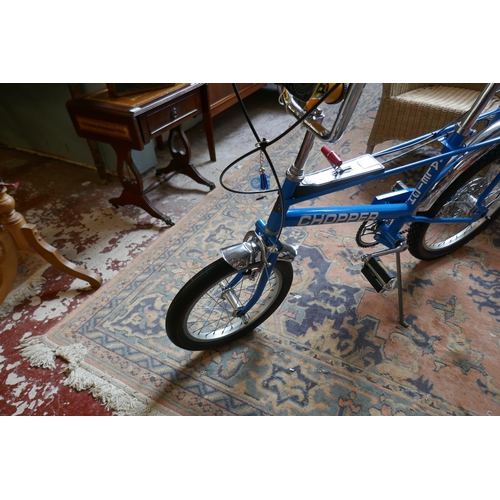 313 - Mk2 Raleigh Chopper in blue in immaculate restored condition