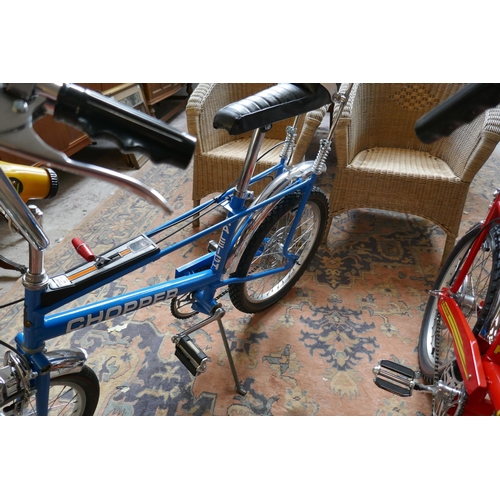 313 - Mk2 Raleigh Chopper in blue in immaculate restored condition