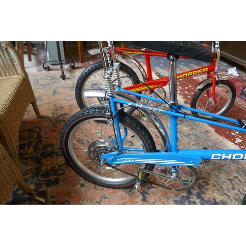 313 - Mk2 Raleigh Chopper in blue in immaculate restored condition