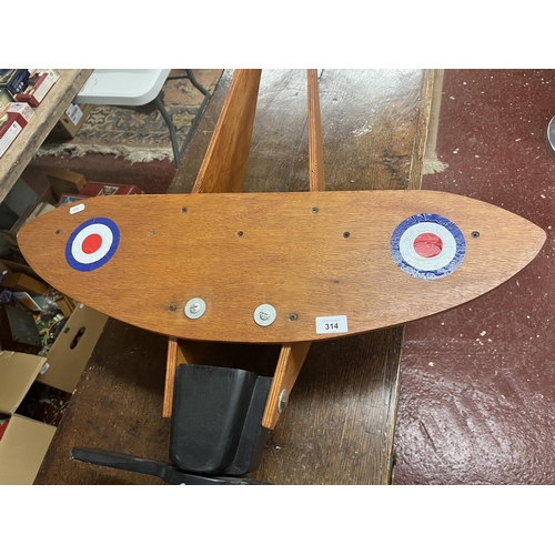 314 - Bespoke wooden rocking aeroplane