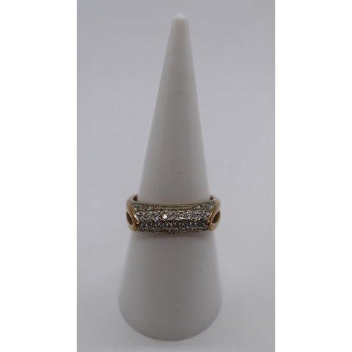 11 - Gold diamond set ring  - Size N