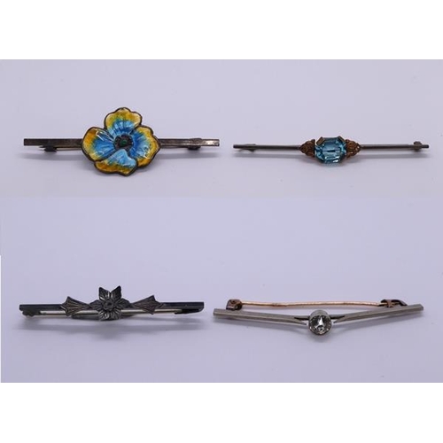 54 - Collection of bar brooches to include silver