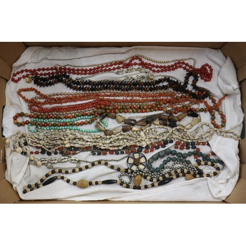 266 - Collection of 1920's necklaces to include coral examples