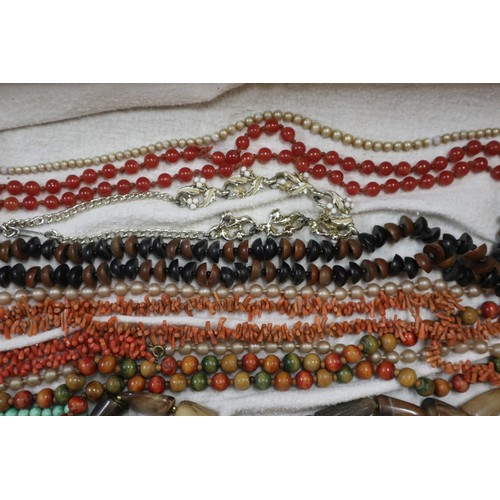 266 - Collection of 1920's necklaces to include coral examples