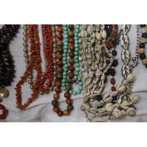 266 - Collection of 1920's necklaces to include coral examples