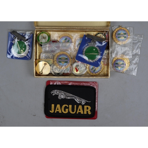 111 - Collection of car badges and patches etc