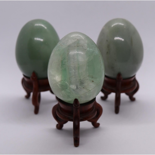 129 - 3 stone eggs - 2 possibly jade