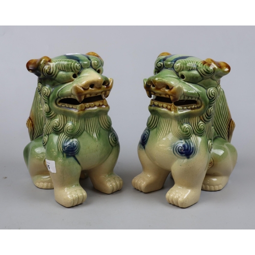 145 - Pair of ceramic Dogs of Foo - Approx height: 25cm