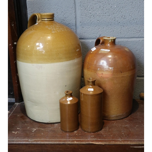 146 - Collection of earthenware flagons