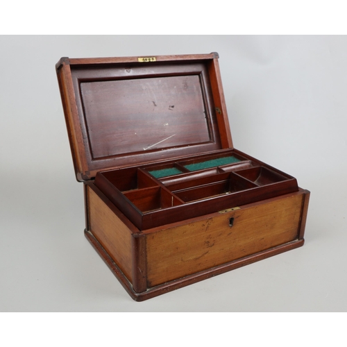 153 - Walnut writing box - Approx L: 37cm W: 25cm H: 16cm