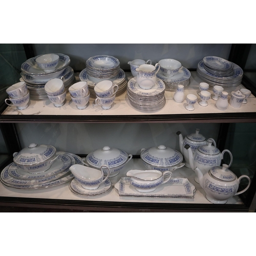 193 - Large Shelley Columbia Blue pattern dinner service