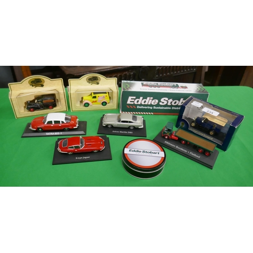 234 - Collection of mostly boxed diecast model vehicles to include Eddie Stobbart