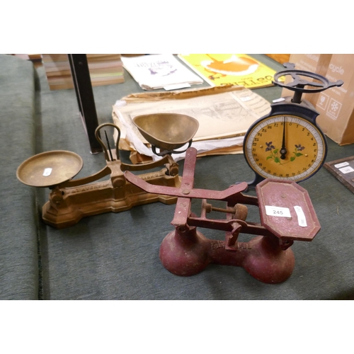 245 - Collection of vintage weighing scales