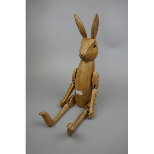 247 - Articulated wooden rabbit figure