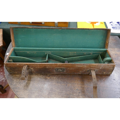 270 - Antique leather gun case 