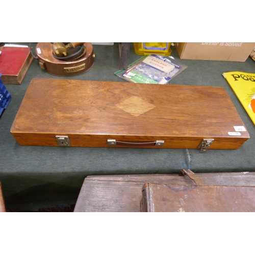 272 - Wooden gun case with cleaning accessories