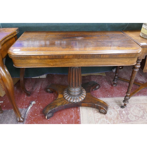 296 - Rosewood card table