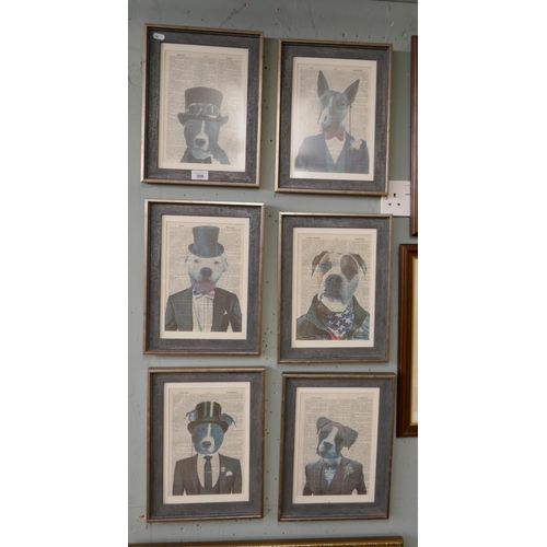 308 - Set of 6 dog prints