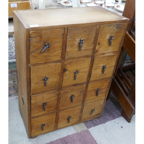 340 - Multi drawer pine apothecary chest - Approx size: W: 59cm D: 29cm H: 80cm