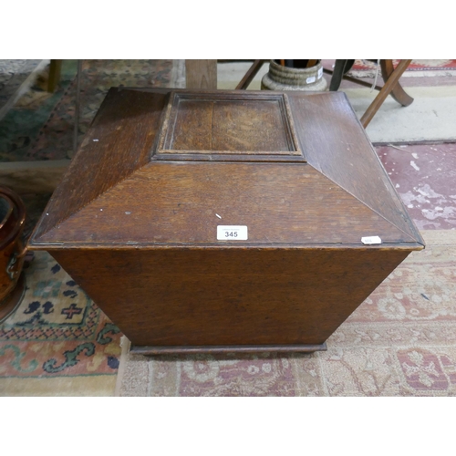 345 - Oak sarcophagus lidded box