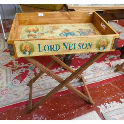 346 - Butlers tray depicting Lord Nelson on stand