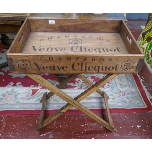 348 - Veuve Clicquot butlers advertising tray on stand