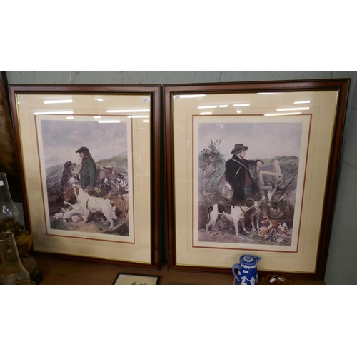 376 - 2 large prints The Scotch Gamekeeper and the English Gamekeeper - Approx 78cm x 94cm