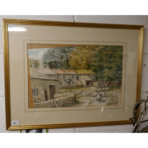 400 - Watercolour - Rural scene by John Chalkley