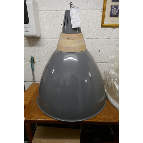 403 - Pair of large grey Phoebe light fittings - As new