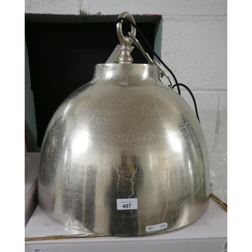 407 - Bare metal pendant light - As new