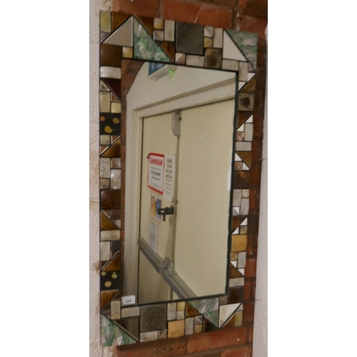 444 - Decorative tile framed mirror