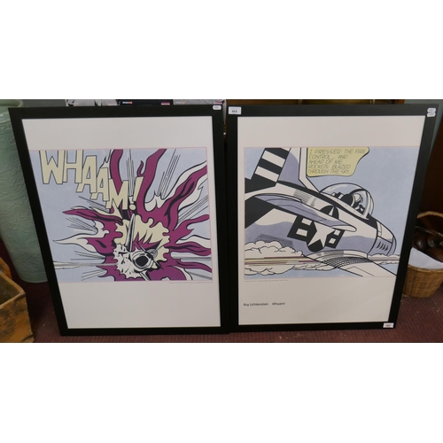 464 - Pair of Roy Lichtenstein 'WHAAM!' diptych Offset Lithographs