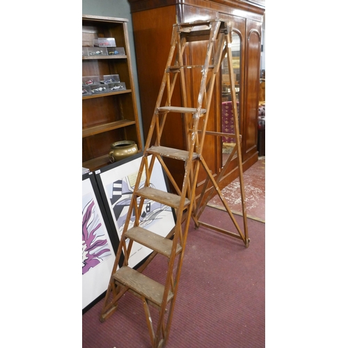 467 - Vintage wooden step ladder by Lattis Step